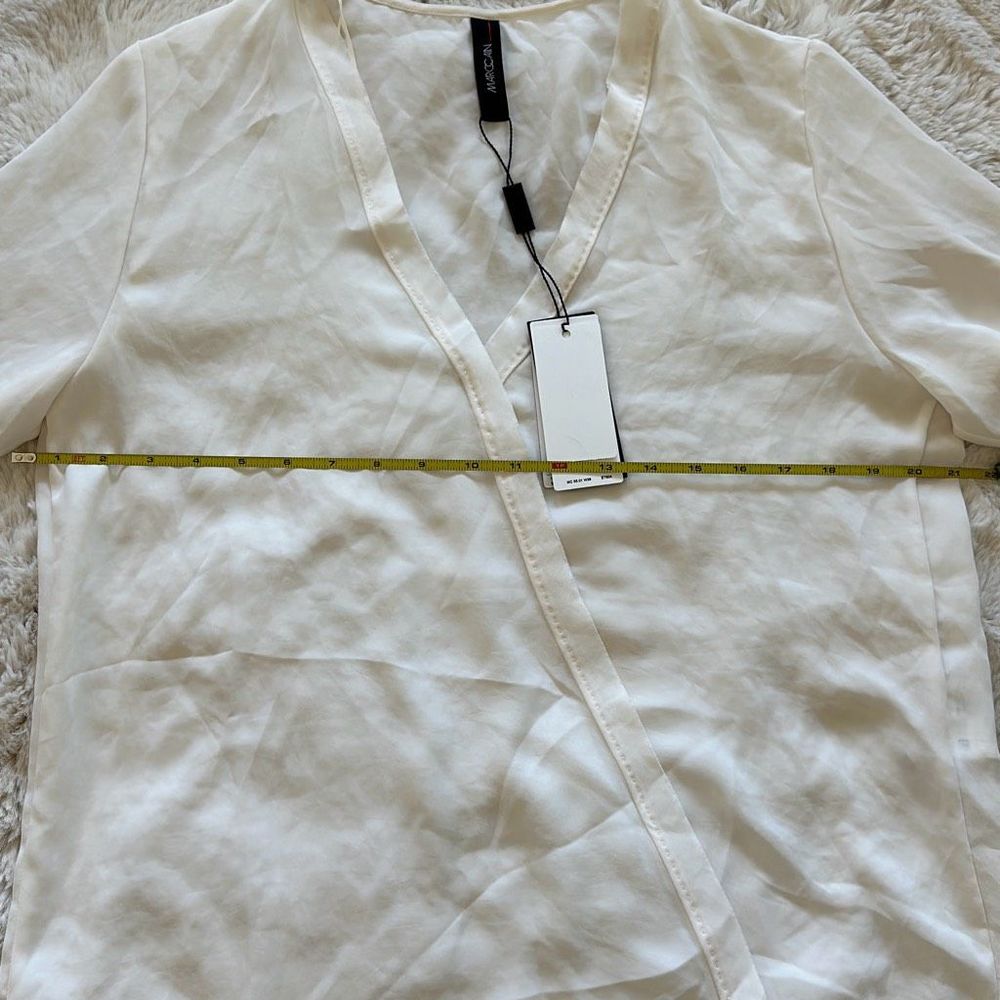 Marc Cain Flowing Blouse Cream Size N4 - Picture 6 of 13
